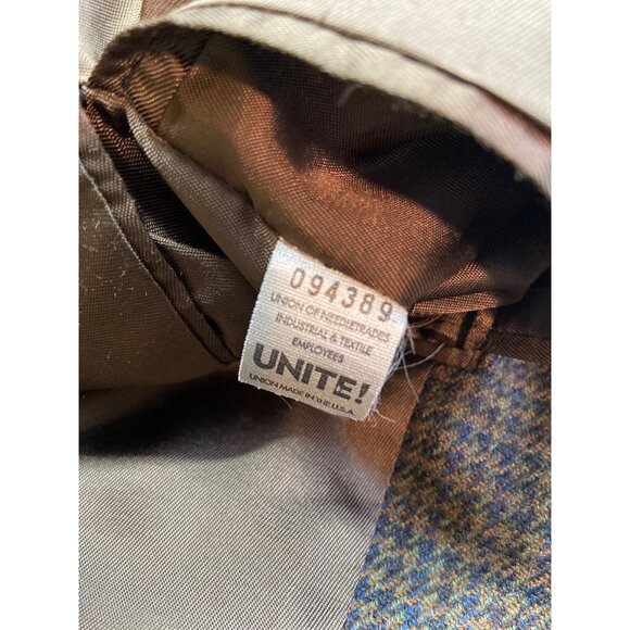 Austin Reed 48L Men’s Wool Blazer Brown Houndstooth Check Sport Coat Classic USA - Picture 6 of 10